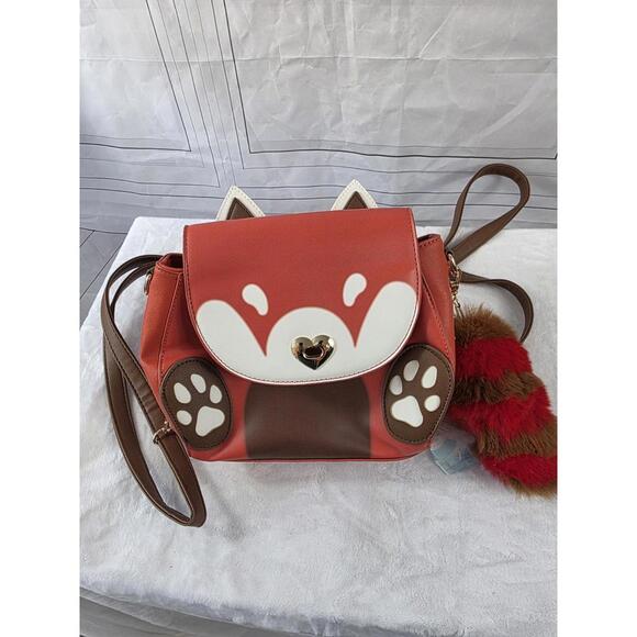 Fox Handbags - Simbonsai Fox Backpack With Fuzzy Foxtail Charm